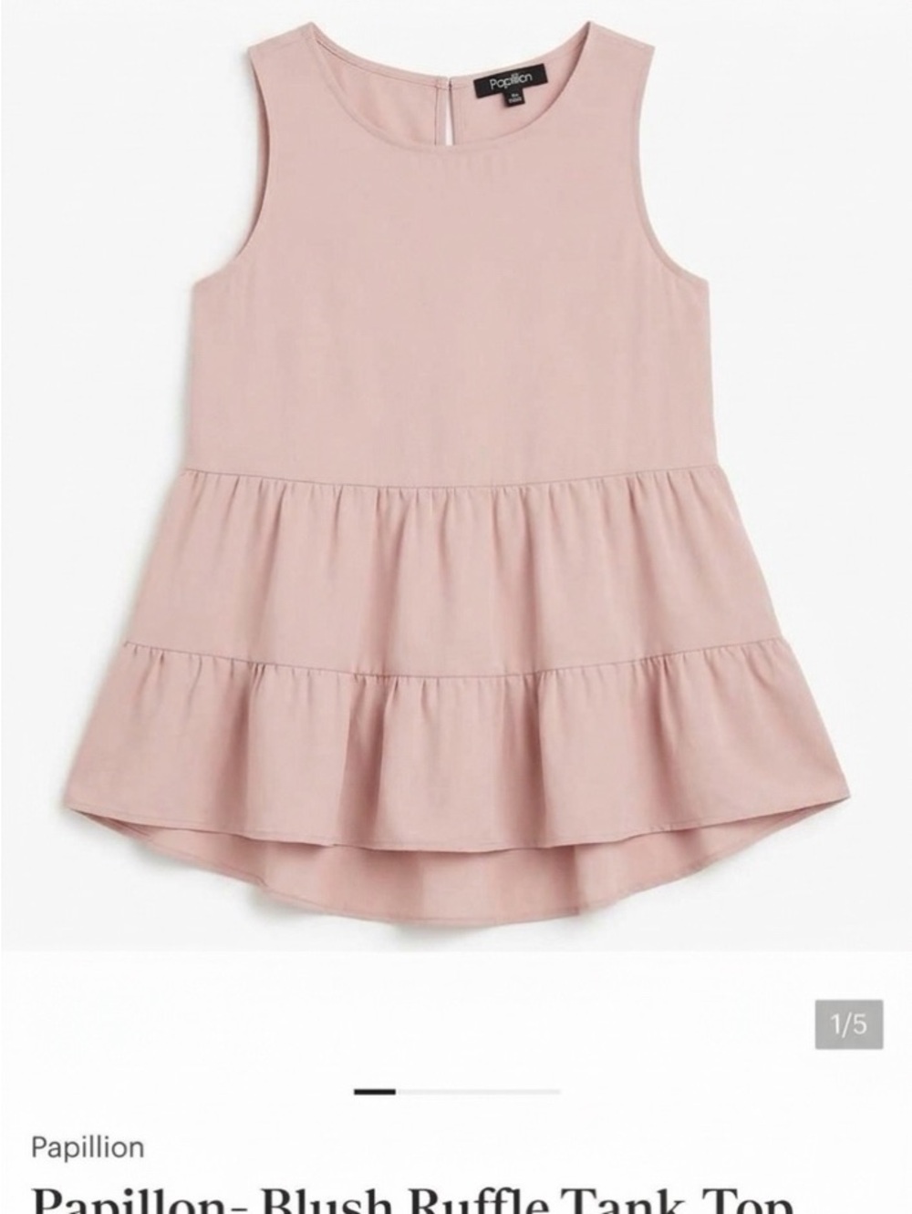 Papillon- Blush Ruffle Tank Top - Picture 1 of 6